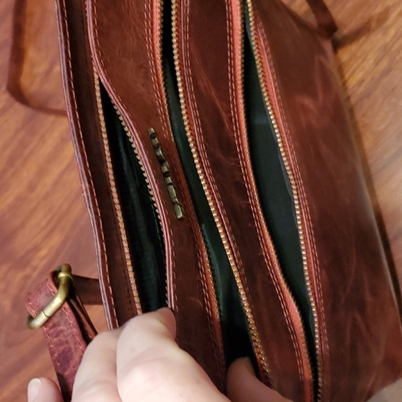 Estalon Purse crossbody leather red ish on color - Picture 5 of 13